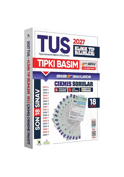 Karakutu Yayınları 2027 TUS Klinik Tıp Bilimleri ÖSYM Çıkmış Soru Tıpkı Basım Son 10 Yıl 18li Deneme Kitapçığı