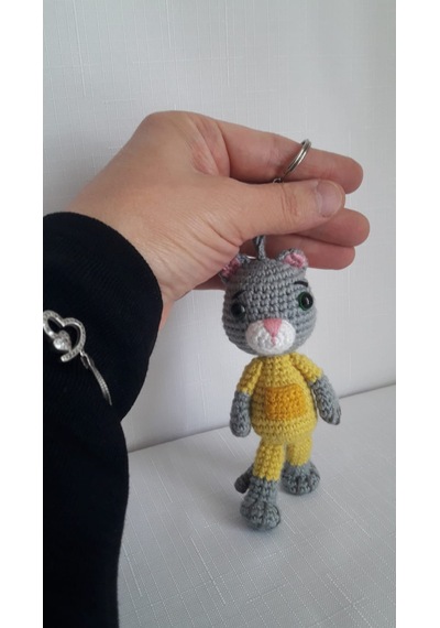 Amigurumi Cepli Kedi Anahtarlık