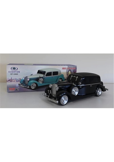 Everton Rt-1960 Siyah Arabalı Bluetooth Fm-usb-tf-aux Şarjlı Nostaljik Radyo