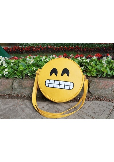 Emoji Çanta Zorlama Gülen Yüz İfadeli Sarı