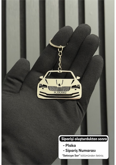 Kişiye Özel Skoda Octavia Paslanmaz Çelik Anahtarlık