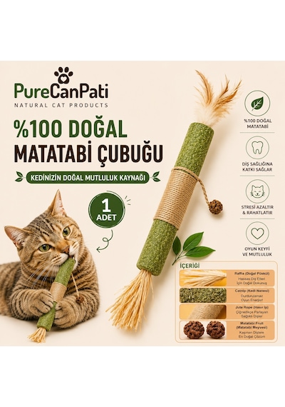 Purecanpati Matatabi & Catnip Kedi Oyuncağı Doğal Oyuncak& Diş Kaşıyıcı