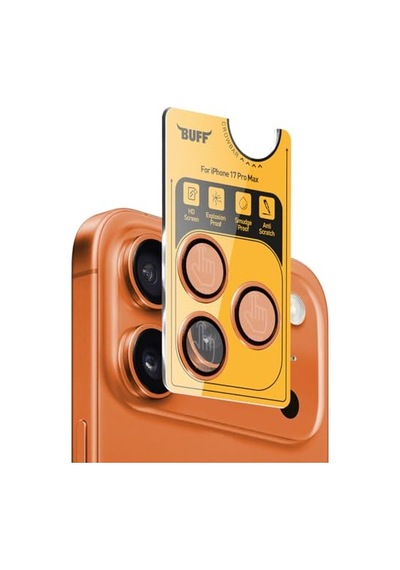 İphone 17 Pro Max İle Uyumlu Metal 9h Kamera Lens Koruyucu Turuncu
