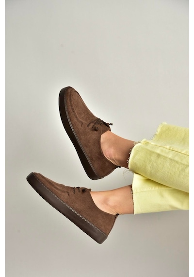 Fox Shoes Y602170902 Kahverengi Süet Bağcıklı Casual Ayakkabı Kahverengi