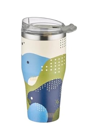 Desenli Pipetli Pipetsiz Çift Kullanım Tumbler Kahve Bardağı Mug Paslanmaz Çelik Termos Jungle Diğer