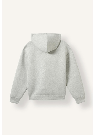 Defacto Relaxed Fit Kapüşonlu Fermuarlı Cepli Skuba Kumaş Basic Sweatshirt Hırka H5571ax26augr93 Gri-gr93