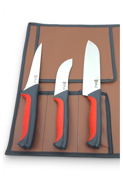 Sürlaz İsme Özel 3 Parça Vintage Bıçak Seti Şef Bıçağı Nakiri Şef Bıçağı -