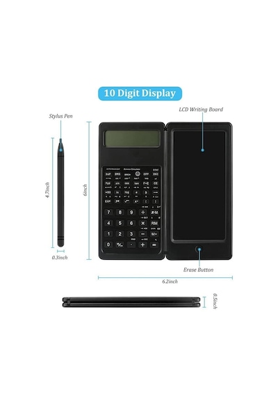 Valkyrie S9 Dijital Not Defterli Bilimsel Fonksiyonlu Hesap Makinesi E-writer - Katlanabilir Siyah