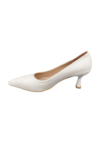 Ventes 20492184z 6 Cm Kadeh Topuk Sivri Burun Kadın Stiletto Ayakkabı Beyaz