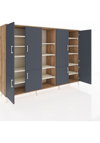Hyperion Dolap 14 Raflı 8 Kapaklı 220x44x163 Çam-antrasit/aytaşı Çam-antrasit/aytaşı Hyperion Dolap 14 Raflı 8 Kapaklı 220x44x163 Çam-antrasit/aytaşı Çam-antrasit/aytaşı