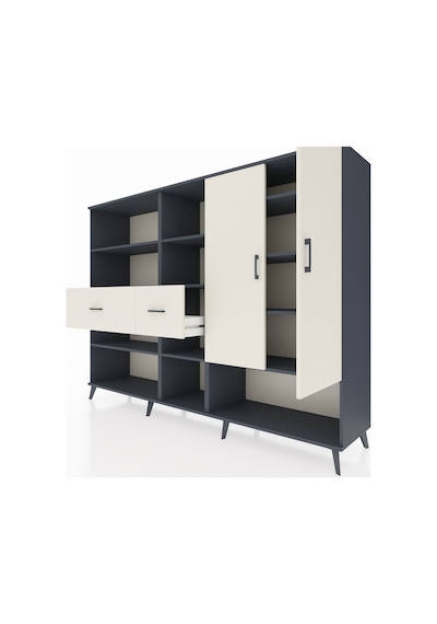 Hyperion Dolap 10 Raflı 2 Çekmeceli 2 Kapaklı 220x44x163 Antrasit Antrasit-aytaşı Hyperion Dolap 10 Raflı 2 Çekmeceli 2 Kapaklı 220x44x163 Antrasit Antrasit-aytaşı