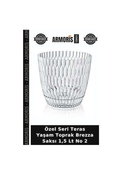 Özel Seri Teras Yaşam Toprak Brezza Saksı 1,5 Lt No 2