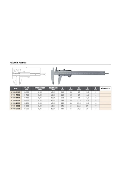 Fett 0-100mm Pld Mekanik Kumpas