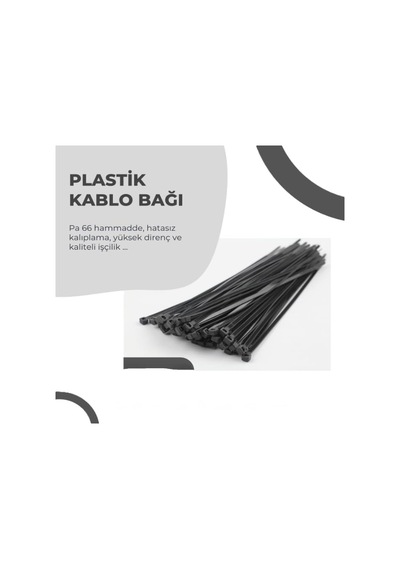 100 Adet Kablo Bağı Siyah Plastik Cırt Kelepçe Amerikan Kelepçe Dayanıklı Kablo Toplama Bağı Elektrik, Otomotiv, Ev Ve Ofis Kullanımı İçin Güçlü Plastik Kablo Bağı Siyah, 2.5x200 Mm
