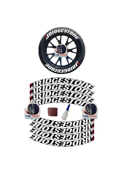 Bridgestone Motorsiklet & Araç 3D Oto Lastik Yazısı / Araç Oto Lastik Sticker & Arma | 8 Adet