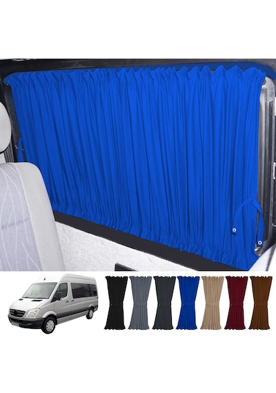 Pandami Mercedes Sprinter W906 Uzun 2006-2018 Uyumlu Mavi Raylı Oto Perde Takımı