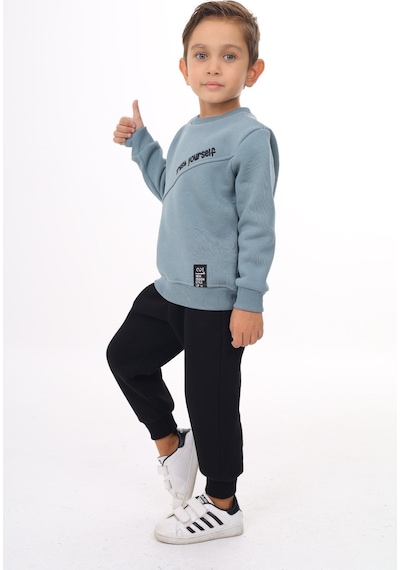 Toontoy Kids Toontoy Erkek Çocuk 2'li Takım Baskılı Bisiklet Yaka Asimetrik Sweatshirt & Beli Paçası Lastikli Cepli Jogger Eşofman Altı Açık Mavi Toontoy Kids Toontoy Erkek Çocuk 2'li Takım Baskılı Bisiklet Yaka Asimetrik Sweatshirt & Beli Paçası Lastikli Cepli Jogger Eşofman Altı Açık Mavi