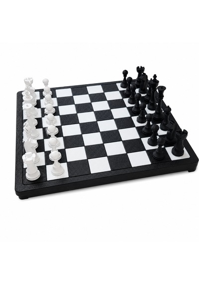 21x21 Cm Satranç Takımı Taşınabilir Satranç Seti Siyah Beyaz Strateji Ve Zeka Oyunu