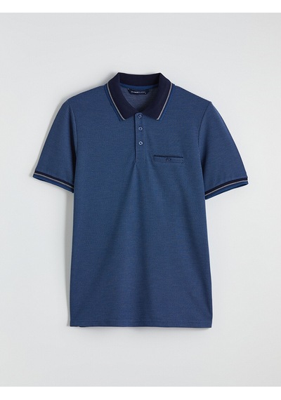 Lcwaıkıkı Classic Lacivert Polo Yaka Kısa Kollu Pile Erkek Tişört