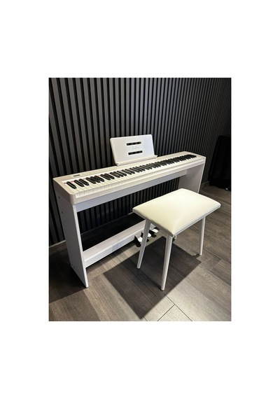 Beyaz Digital Piyano Hassasiyetli 88 Dolgu Tuş 3 Pedal Tabure Kulaklık Dahil