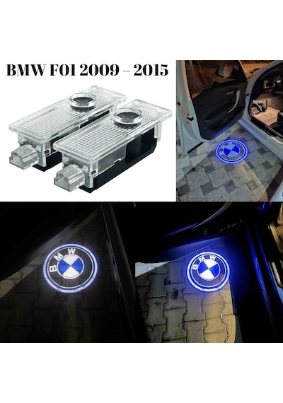 Bmw F01 2009 2015 Uyumlu Kapı Altı Led Aydınlatma Araca Özel 3 Boyutlu Logo Lazer Işık 2li Set