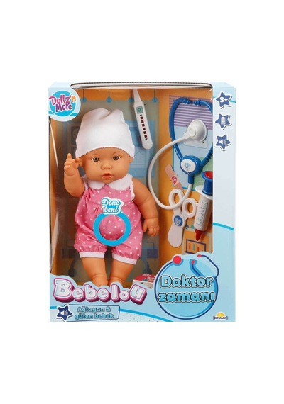 Sunman Oyuncak Bebelou Doktor Zamanı Sesli Bebek Seti 35 Cm