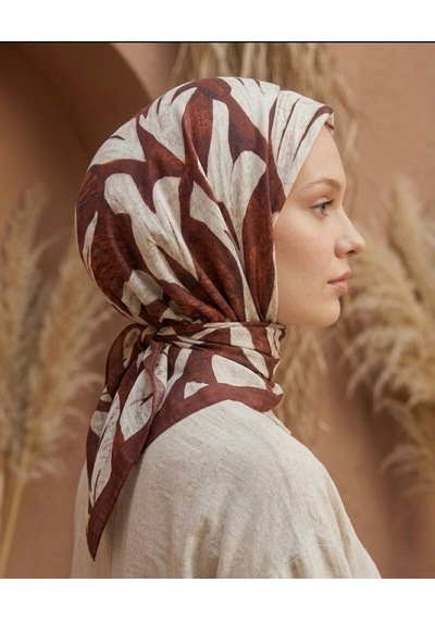 Mira Desen 94x94cm Viskon Modal Eşarp Bordo