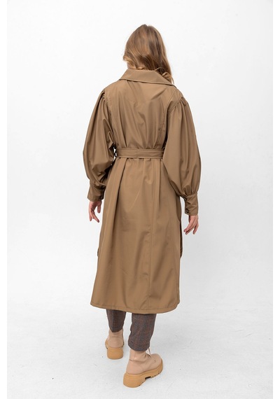 Pastelastore Kadın Balon Kol Yırtmaçlı Düğmeli Kuşaklı Oversize Uzun Mevsimlik Trençkot 2113 Vizon Pastelastore Kadın Balon Kol Yırtmaçlı Düğmeli Kuşaklı Oversize Uzun Mevsimlik Trençkot 2113 Vizon