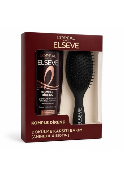 Elseve Komple Direnç Dökülme Karşıtı Bakım Şampuanı + Saç Fırçası Hediye Seti Tüm Saçlar