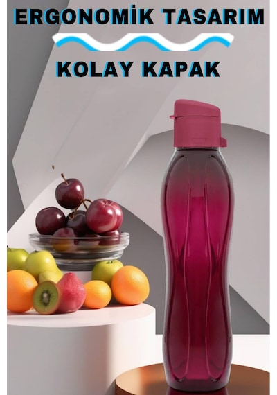 750 Ml Su Matarası Eve, Okula, Spora, İş Yerine Uygun & Su Şişesi & Suluk - Bordo Plastik Bordo Diğer