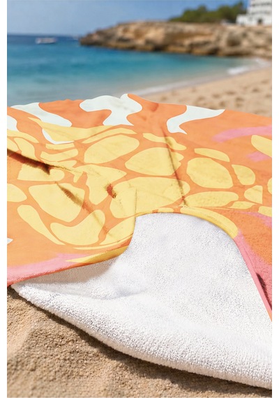 Deniz Kaplumbağası Tropikal Plaj Havlusu-marine Resort Turuncu Mercan Hızlı Kuruyan Mikrofiber Havlu Puslu Çayı