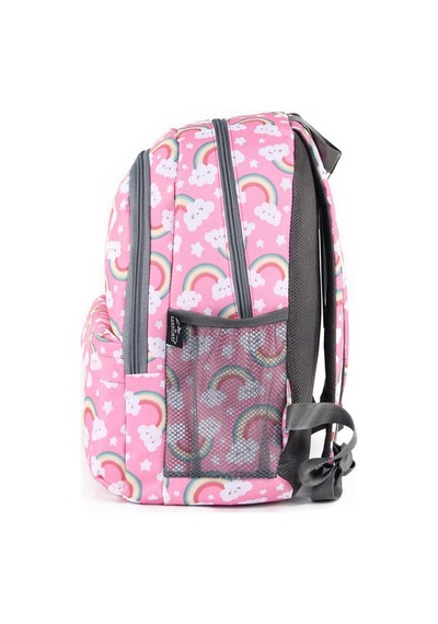 Pembe - Gökkuşağı Desenli Unisex Çocuk Cambridge Polo Club Üçlü Okul Çantası Seti Plcan2079