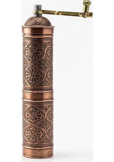 Aura Copper Nostaljik Manuel Kahve Karabiber Değirmeni 22 Cm Bakır Öğütücü - Altın - Gül