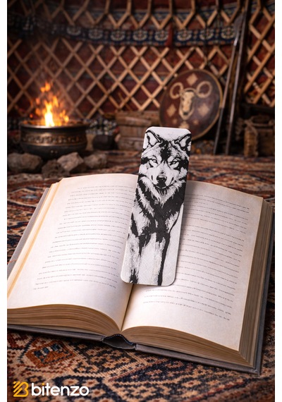 Kurt Figürlü Siyah-beyaz Kitap Ayracı