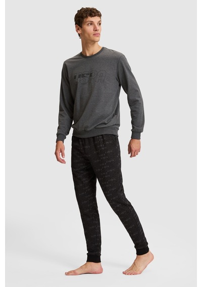U.S. Polo Assn. Erkek Antrasit Melanj Pijama Takımı 50333262-vr081