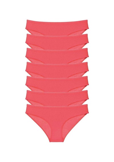 Hubrendy Tedarik 7 Adet Süper Eko Set Likralı Kadın Slip Külot Fuşya Çok Renkli