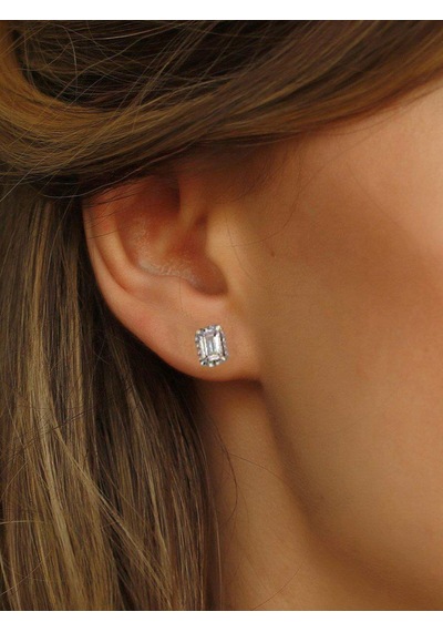Brezza Lusso Jewelry 925 Ayar Baget Zirkon Taşlı Bayan Gümüş Küpe