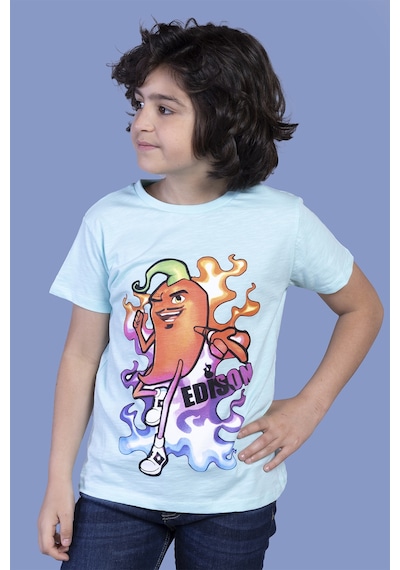 Toontoy Kids Toontoy Erkek Çocuk Acı Biber Baskılı Tişört Su Yeşili