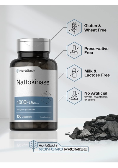 Horbäach Nattokinase 4000 Fu 150 Capsules