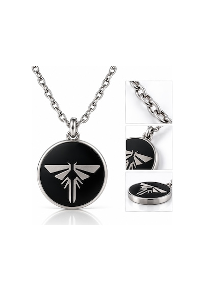 The Last Of Us Kolye Firefly Sembol Madalyon 60 Cm Zincir Unisex Erkek Kadın Zamak Kaplama Çok renkli
