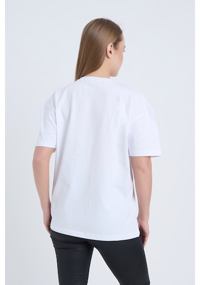 Kadın Oversize Baskılı T-shirt Beyaz California Beyaz