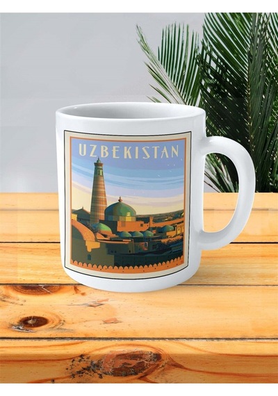 Ozbekistan Özbekistan Baskılı Kupa Bardak Kişiye Özel Desen Çok Renkli