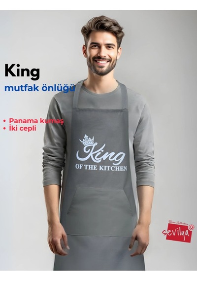 King Ayarlanabilir Askılı Mutfak Önlüğü Şef Önlüğü 60 X 80 Cappucino