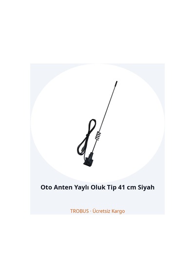 Trobus Oto Anten Yaylı Oluk Tip 41 Cm Siyah
