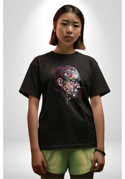 İnsan Kafası Sulu Boya Pamuklu Bisiklet Yaka Unisex Oversize Boyfriend Dijital Baskılı Siyah T-shirt Siyah İnsan Kafası Sulu Boya Pamuklu Bisiklet Yaka Unisex Oversize Boyfriend Dijital Baskılı Siyah T-shirt Siyah
