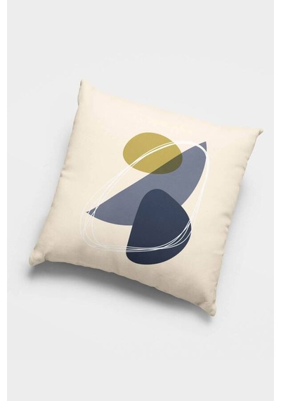 Lacivert Geometrik Çift Taraf 4'lü Set Kırlent Kılıfı 4kr014n11