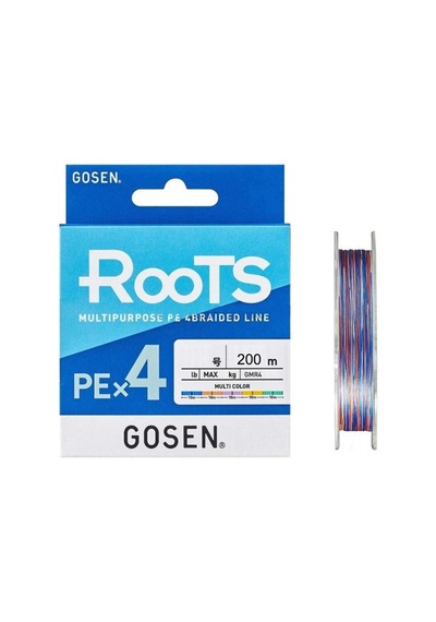 Gosen X4 Roots Pe 4 Örgü Spin İpi 200mt Multi Color Pe 1.2