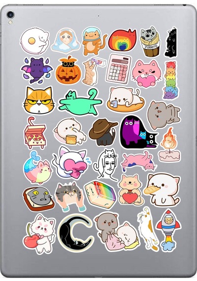 Komik Cats Seri 3 Sticker Seti Laptop Ajanda Notebook Tablet Telefon Defter Etiket Bullet Journal Diğer