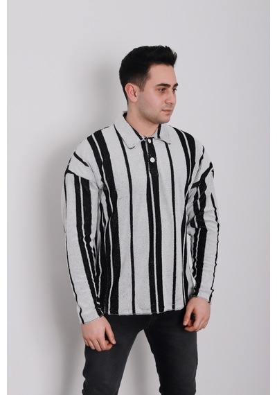 Fk Fashion Fkfashion Polo yaka sweatshirt22FK01013 Siyah