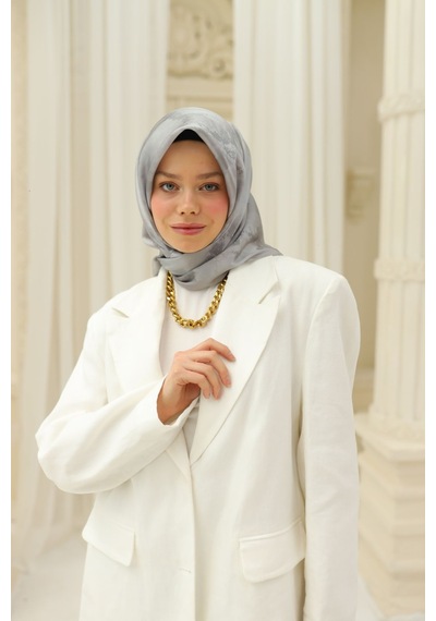 Silk Home Shiny Eşarp 75002-43 Gri, Gümüş